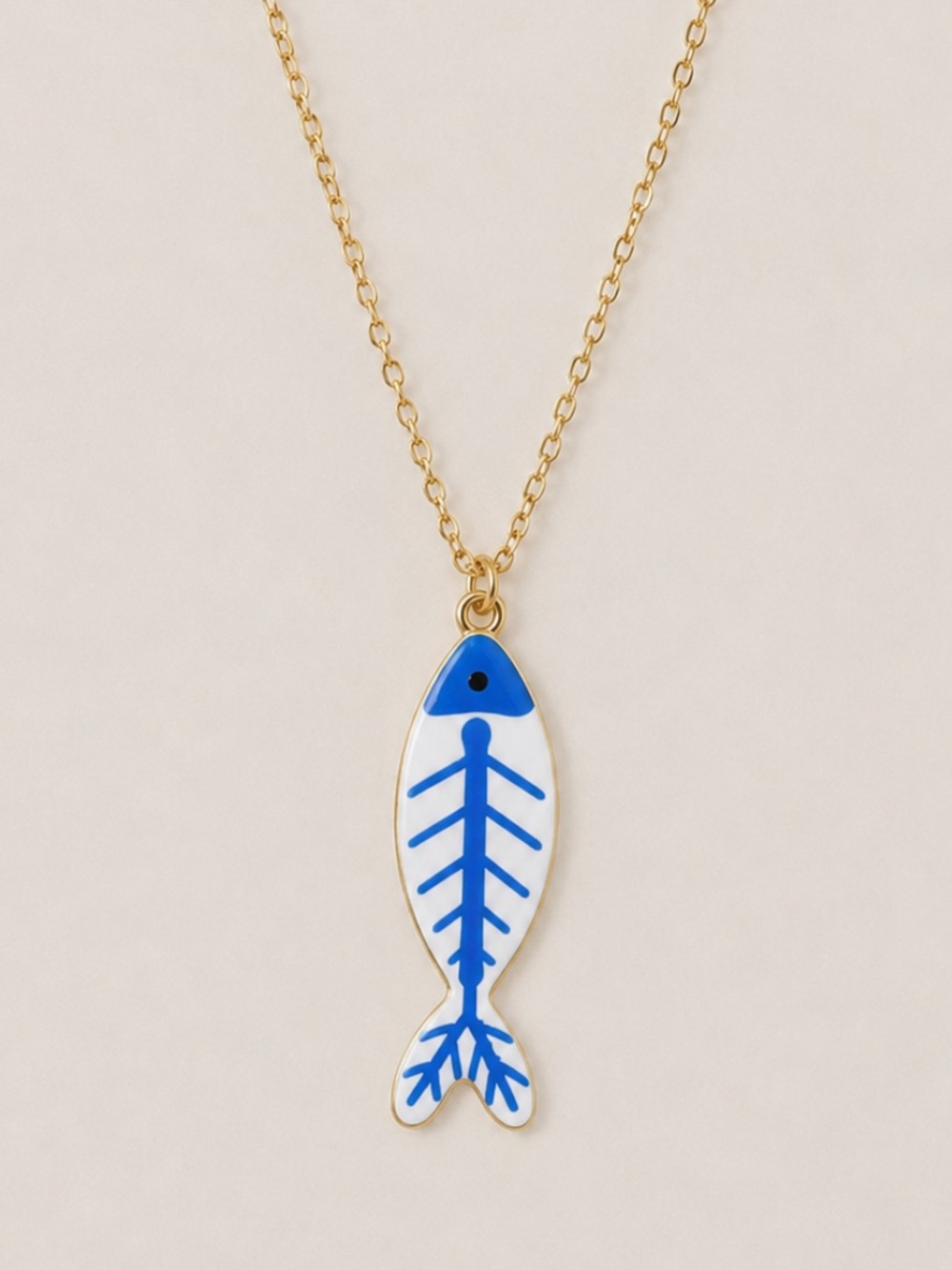 New! Coastal Blue Fishbone Necklace NWOT 5069